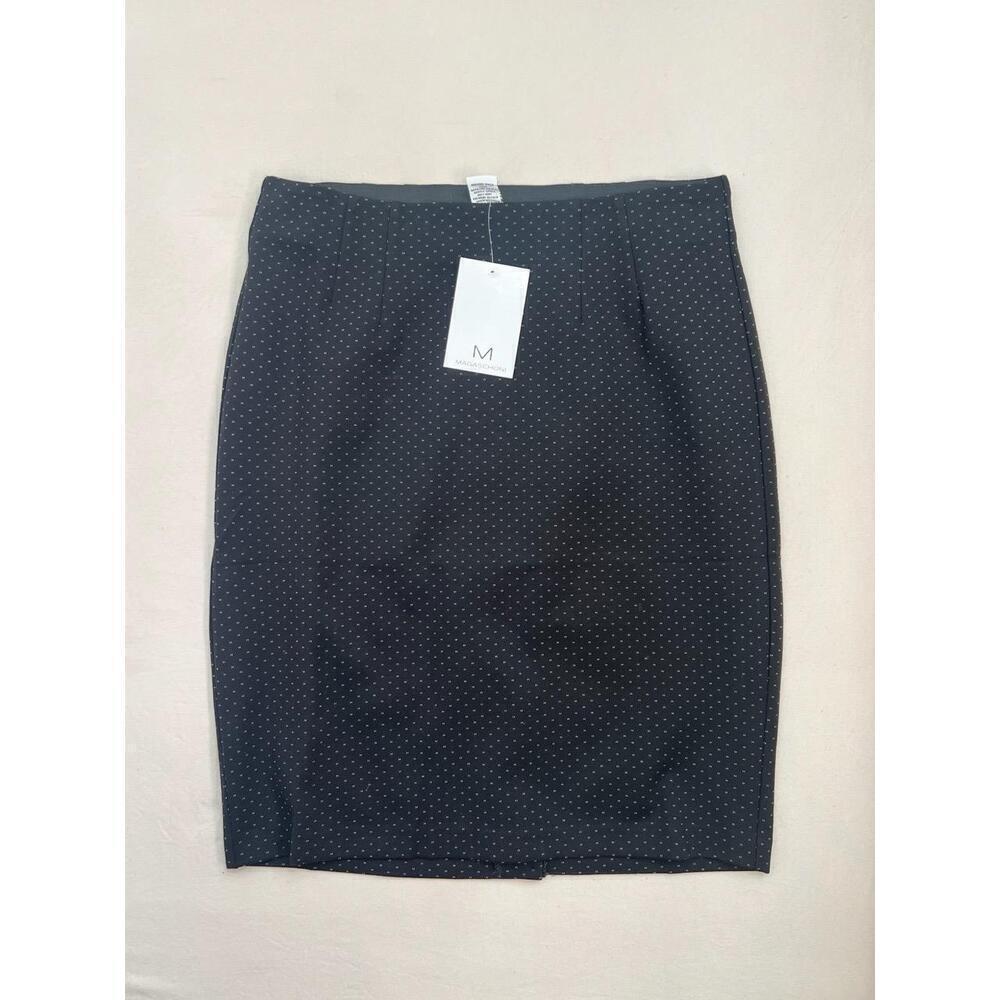 M MAGASCHONI Skirt Womens Size M Black White Knit Pencil Classic Pull On - Picture 2 of 9
